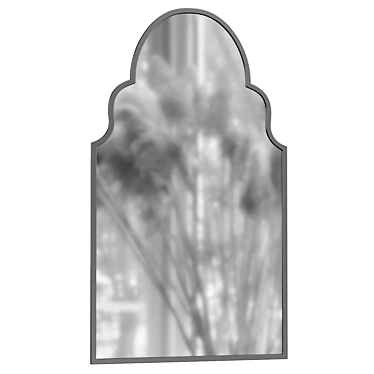 Arcus Black Metal Arched Mirror 3D model image 1 