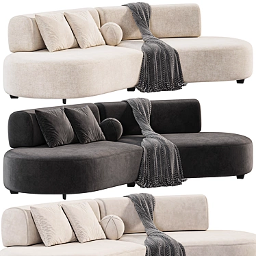 Contemporary Bon Bon Sofa Set 3D model image 1 