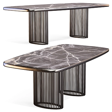 Luna Bianca Dining Table - Elegantly Inspired 3D model image 1 