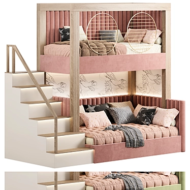 Compact Nena Bunk Bed 3D model image 1 