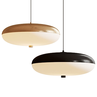 Minimalist Metal Glass Pendant Light 3D model image 1 