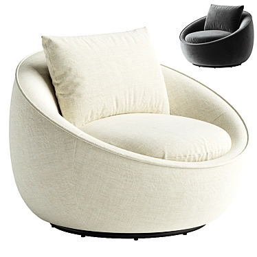 Sleek Bloom Club Armchair 3D model image 1 