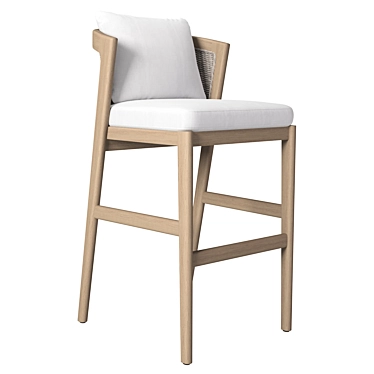 Elegant Teak Barstool for Stylish Comfort 3D model image 1 