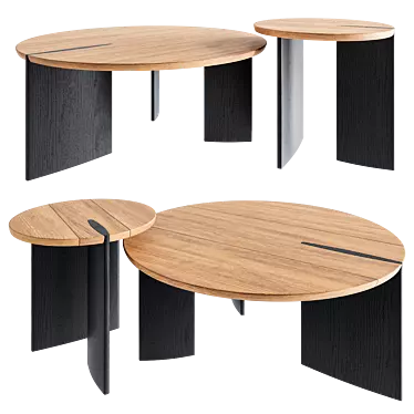 Shona Nesting Coffee Tables Set 3D model image 1 