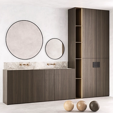 Zen Minimalist Bathroom Set 3D model image 1 