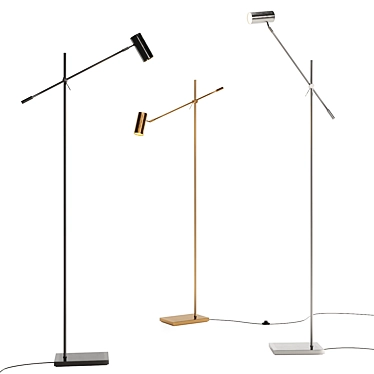 Sleek LED Task Floor Lamp 3D model image 1 