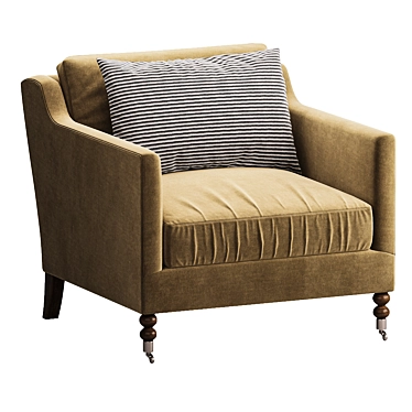 Elegant Modern Fabienne Accent Chair 3D model image 1 