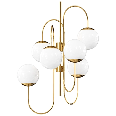 Elegant Gooseneck Chandelier Fixture 3D model image 1 