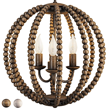 White Beads Chandelier 3D Model 3D model image 1 