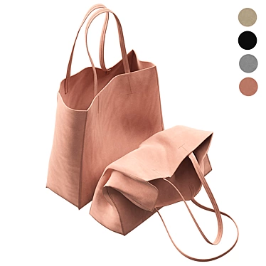 Chic ZARA Shopper Bag Set 3D model image 1 