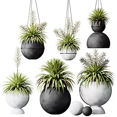 Yucca Plant Vase Set Outdoor 3D model image 1 