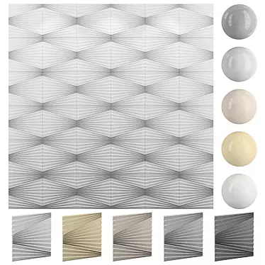 3D Wall Panels Pack - 5 Textures 3D model image 1 