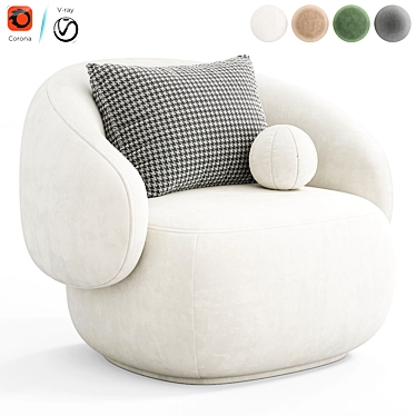 Pacific Upholstered Armchair: Modern Elegance 3D model image 1 