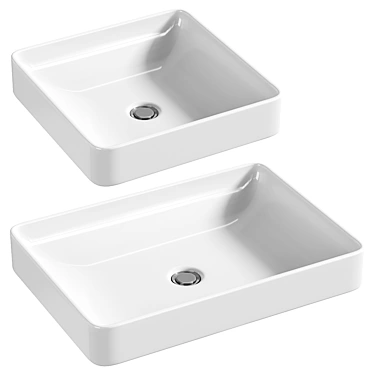 Vox Ceramic Square Vessel Sink 3D model image 1 