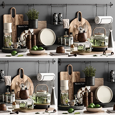 Versatile Kitchen Accessories Set 3D model image 1 