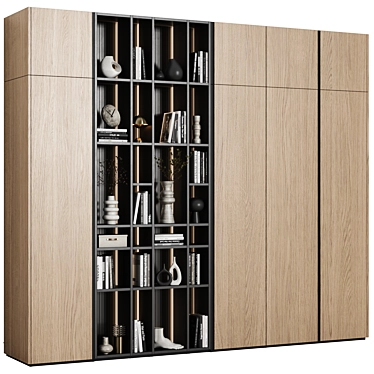 Modular Minimalist Style Wardrobe 3D model image 1 