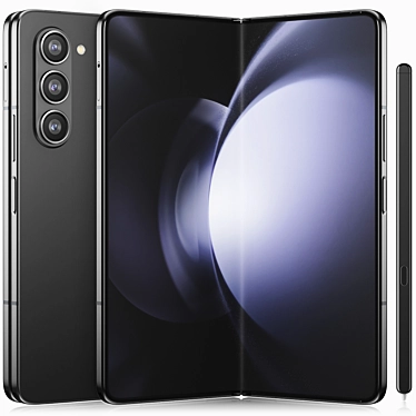 Fold 5 Black Phone Model 3D model image 1 