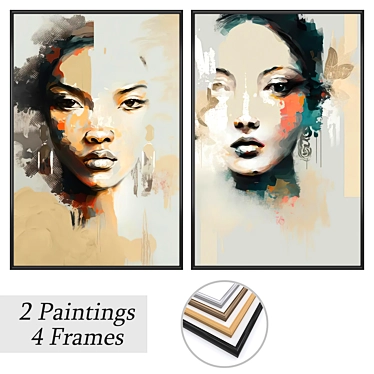 Artwork Set with Multiple Frame Options 3D model image 1 