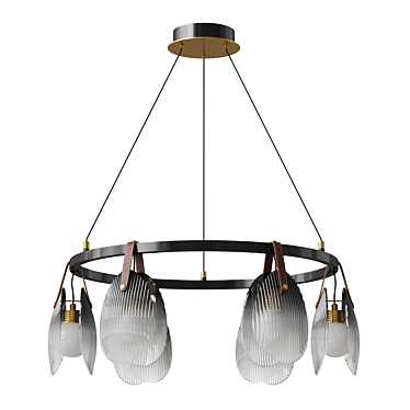 Elegant Conch Chandelier Fixture 3D model image 1 