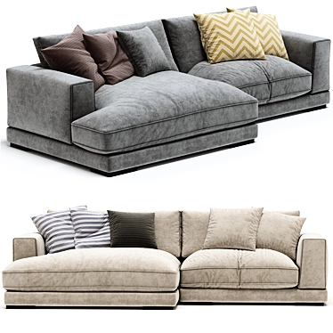 Modern Pluto Sectional Sofa Set 3D model image 1 