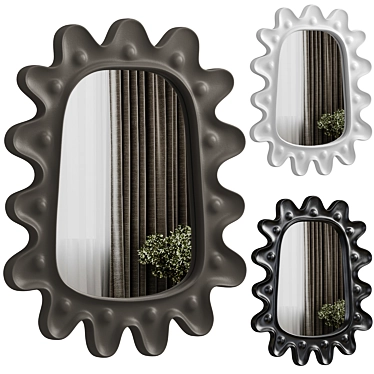 Modern Lukas Mirror: Plaster & Metal 3D model image 1 