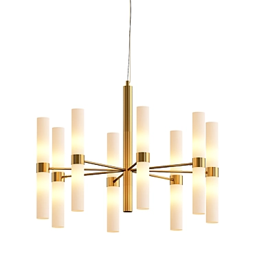 Modern Polished Brass Chandelier Model 3D model image 1 