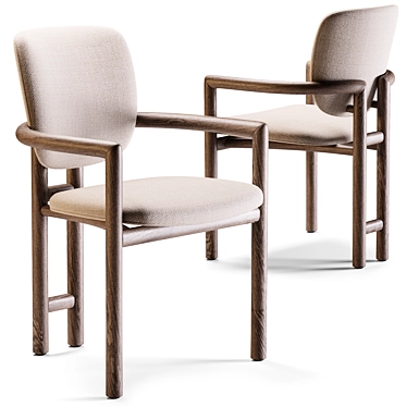 Elegant Madeira Dining Chair 3D model image 1 