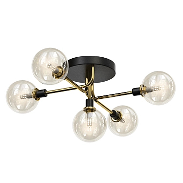 NEXO 5 Amber Gold Chandelier 3D model image 1 