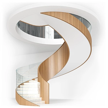 Modular Spiral Staircase Kit 3D model image 1 