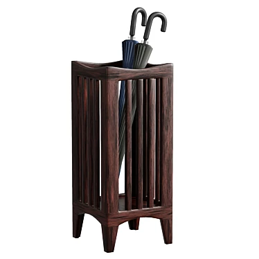 Solid Wood Umbrella Stand, UV Unwrapped 3D model image 1 