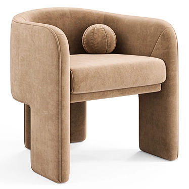 Elegant Milo Baughman Armchair Modernism 3D model image 1 