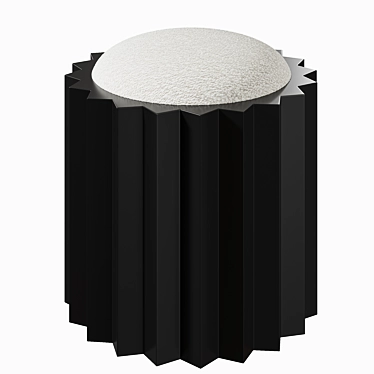 Chic boucle corner pouf 3D model image 1 