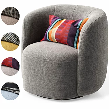 Belize Round Dining Set with Arc Dining Armchair 3D model image 1 