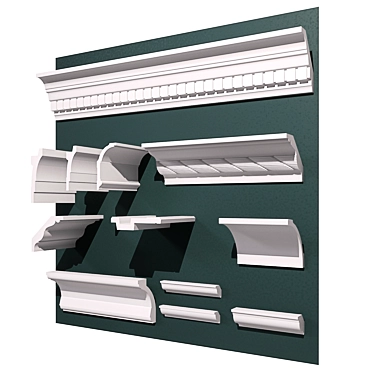 Polystyrene Cornices Set • Creative Moulding Profiles 3D model image 1 