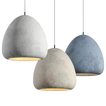 Artisan Rustic Ceramic Pendant Light 3D model image 1 