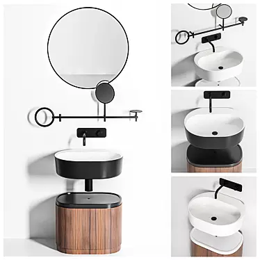 Modern Bathroom Set with Omvivo Sink 3D model image 1 