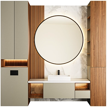 Modern Bathroom Furniture Set 3D model image 1 