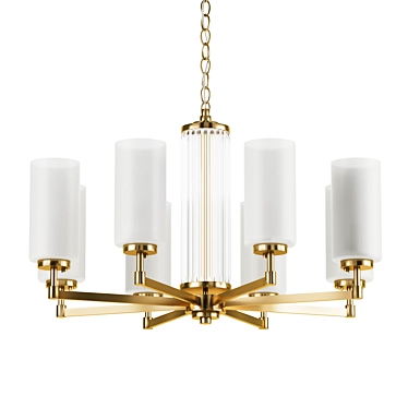 Modern White Glass Pendant Chandelier 3D model image 1 