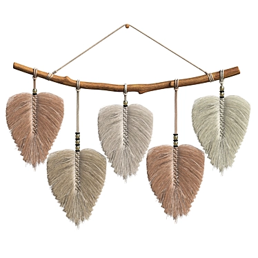 Macrame Panel Leaves Modern Wall Decor