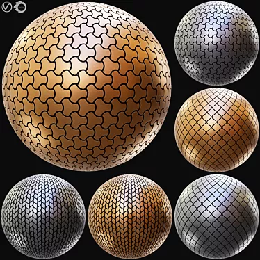 Metallic Mosaic Tile Seamless Textures 3D model image 1 