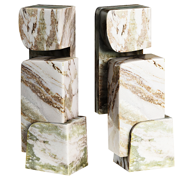 Organic Statement Beige Marble Totem 3D model image 1 
