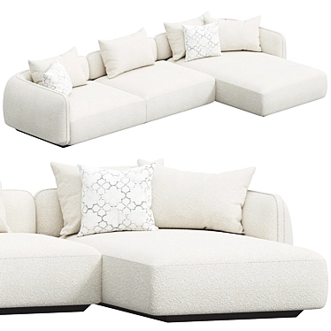 Luxury Modern Naxos Corner Sofa 3D model image 1 