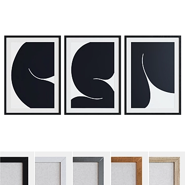 Modern Abstract Picture Frame Set 3D model image 1 