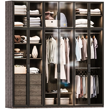 Modern Wardrobe Set with PAX Fillings 3D model image 1 