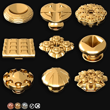 Modern Door Knob Collection 3D model image 1 