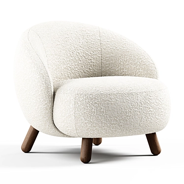 Seamless Textured V-Ray Armchair 3D model image 1 