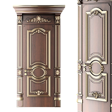 Baroque Style Classic Door 3D model image 1 