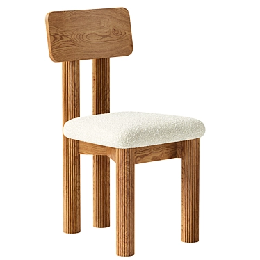 Desna Oak and Boucle Chair 3D model image 1 