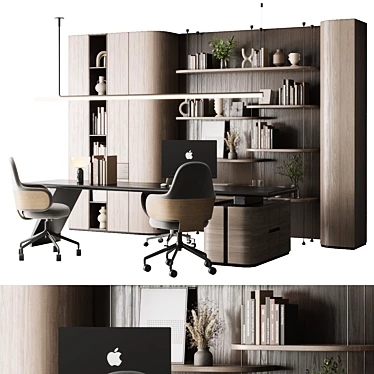  Executive Workstation Set - Office Furniture 3D model image 1 