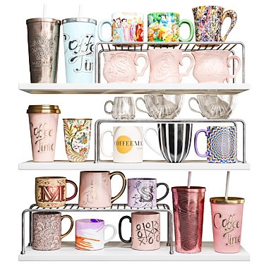 Stylish Mug Set Models Archive 3D model image 1 